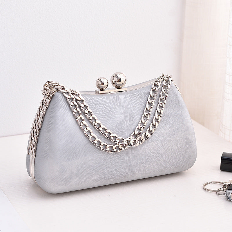 LoomTech™ Chain Shoulder Bag – Luxury Embossed PU Leather Crossbody Handbag for Parties & Evenings