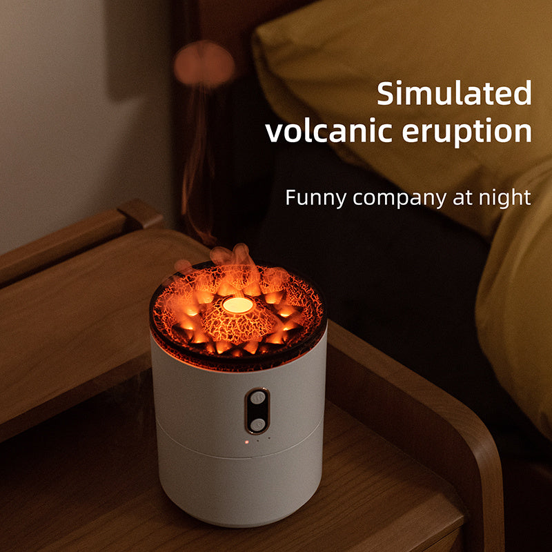 LoomTech™ Volcanic Flame Aroma Diffuser – USB Portable Jellyfish Humidifier & Night Light Lamp (Model V25)