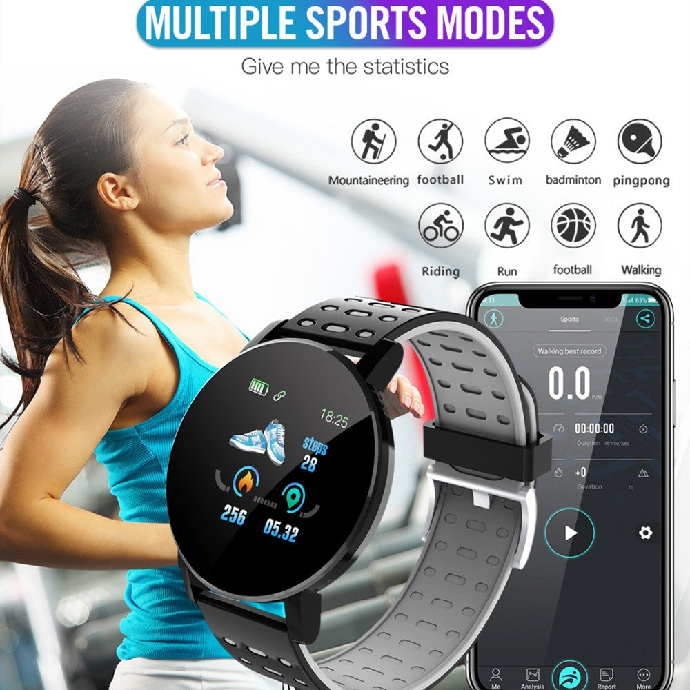 LoomTech 119 Plus™ — Bluetooth Smartwatch with Heart Rate Monitor, Vibration Alerts & 7-Day Battery Life