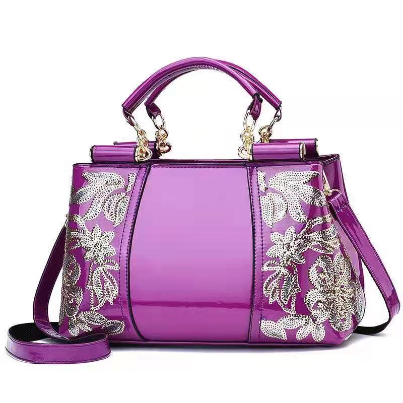 LoomTech™ Sequin Embroidered Handbag – Luxury PU Leather Party & Bridal Shoulder Bag for Women