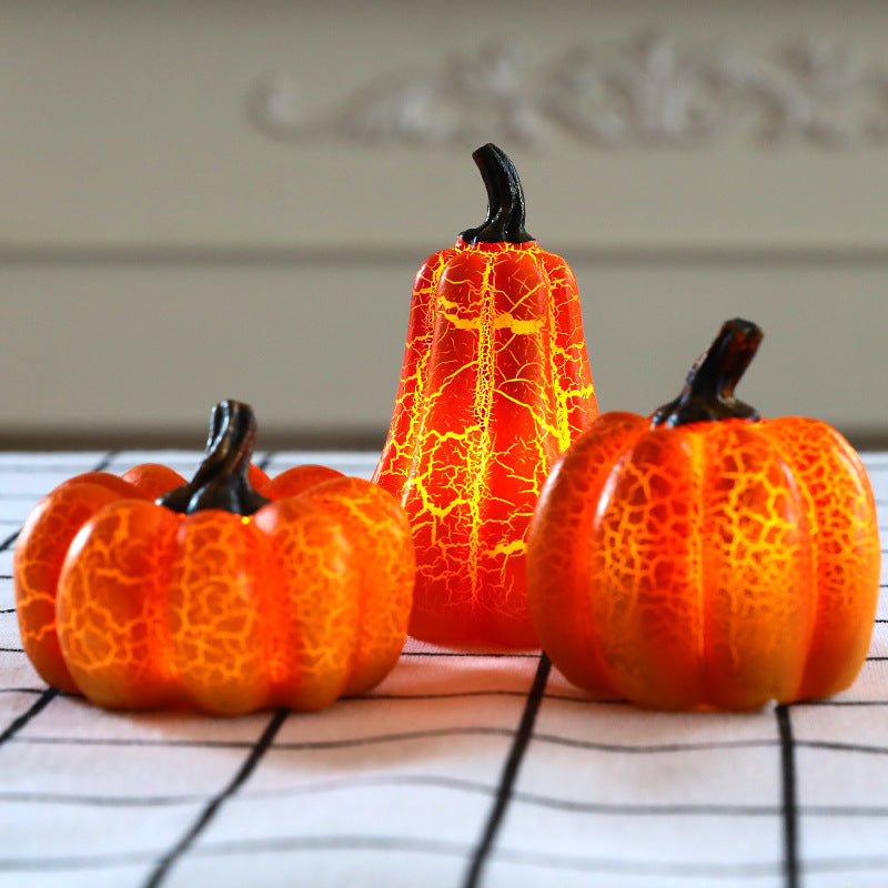 LoomTech™ Halloween Pumpkin LED Lantern – Realistic Resin Candle Lamp for Party & Home Decoration