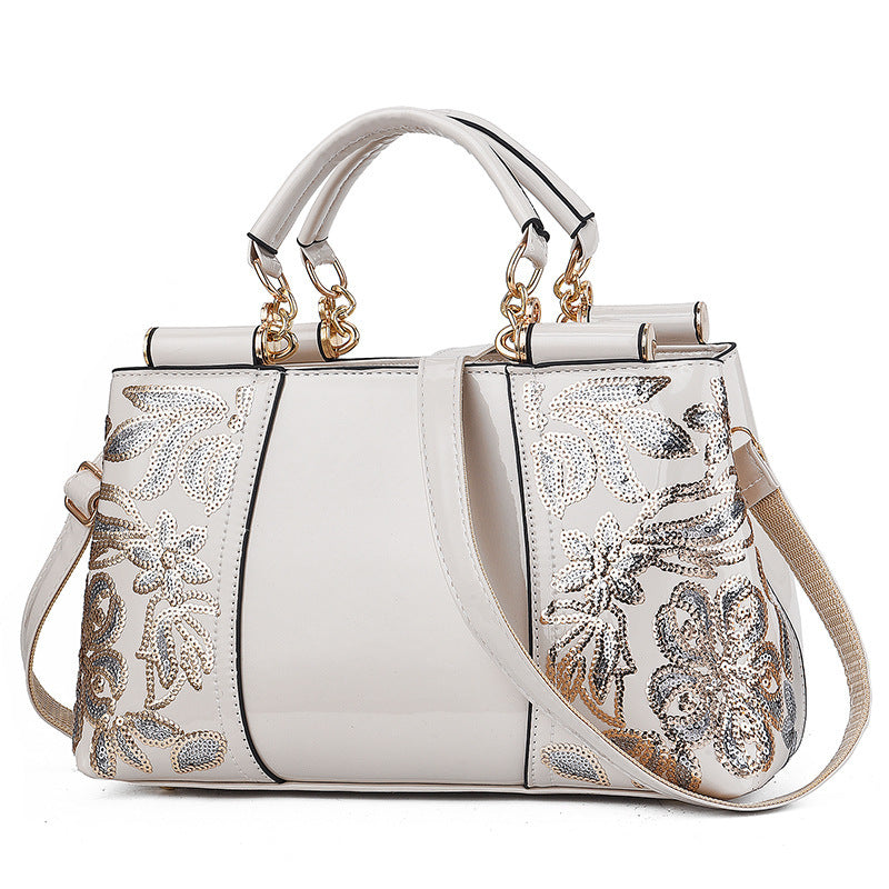 LoomTech™ Sequin Embroidered Handbag – Luxury PU Leather Party & Bridal Shoulder Bag for Women