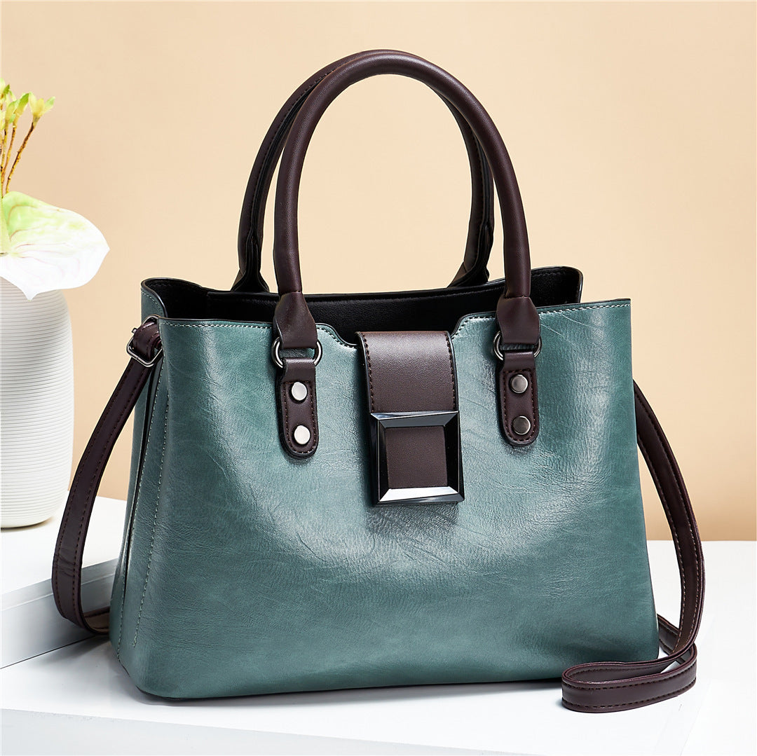LoomTech™ Big Buckle Shoulder Bag – Large PU Leather Work & Office Crossbody Handbag for Women