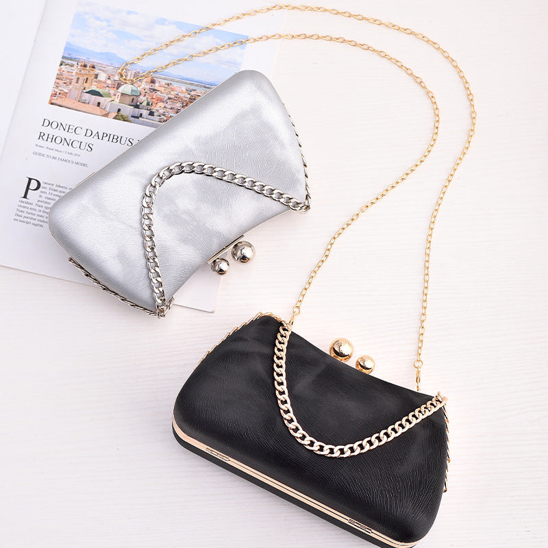 LoomTech™ Chain Shoulder Bag – Luxury Embossed PU Leather Crossbody Handbag for Parties & Evenings