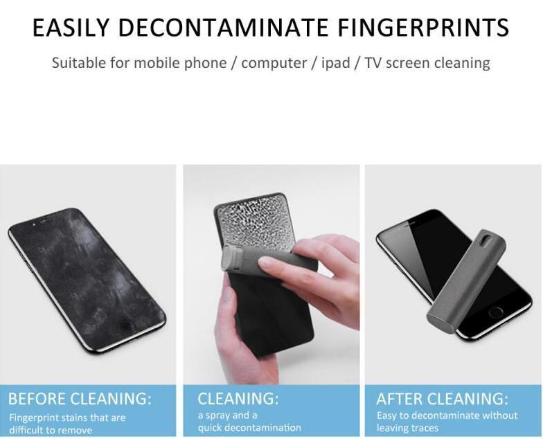 LoomTech™ 2-in-1 Screen Cleaner Kit – Spray & Microfiber Cloth for Phone, Laptop, and TV Screens