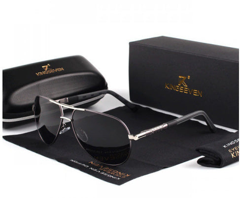LoomTech™ Polarized Aluminum Alloy Sunglasses – Unisex UV400 Silicone Frame Shades for Men & Women