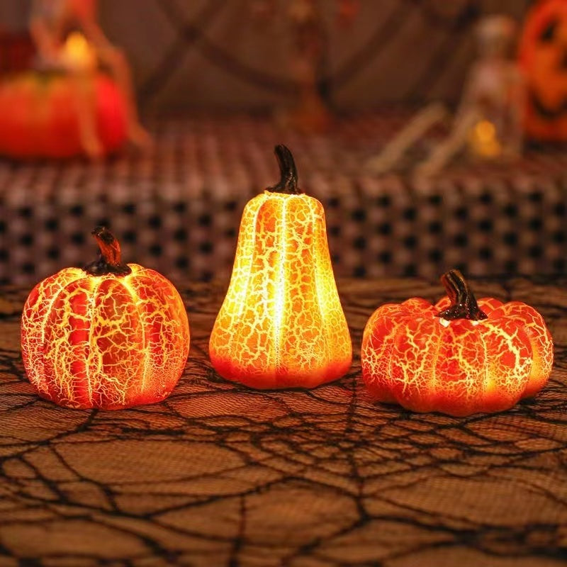 LoomTech™ Halloween Pumpkin LED Lantern – Realistic Resin Candle Lamp for Party & Home Decoration