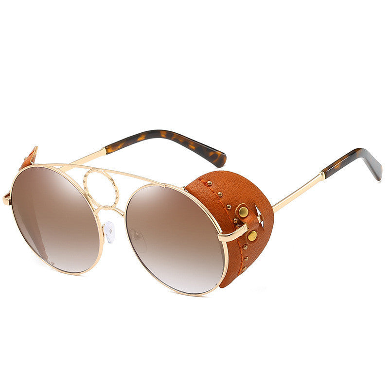 LoomTech™ Round Frame UV400 Sunglasses – Trendy European Metal Eyewear for Women