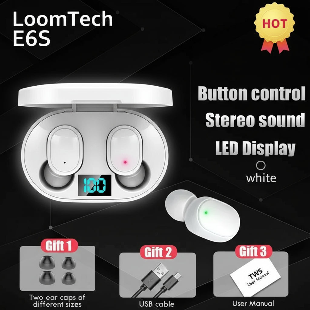 LoomTech E6S – TWS Sports Headset for iOS & Android