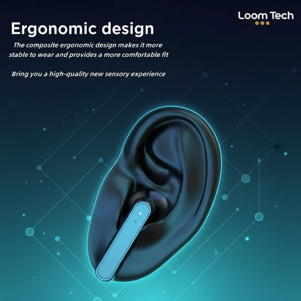 LoomTech S20 Wireless Earbuds – Bluetooth Stereo Headphones with Touch Control & Digital Display