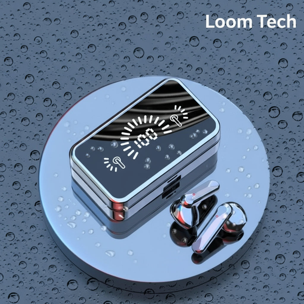 LoomTech S20 Wireless Earbuds – Bluetooth Stereo Headphones with Touch Control & Digital Display