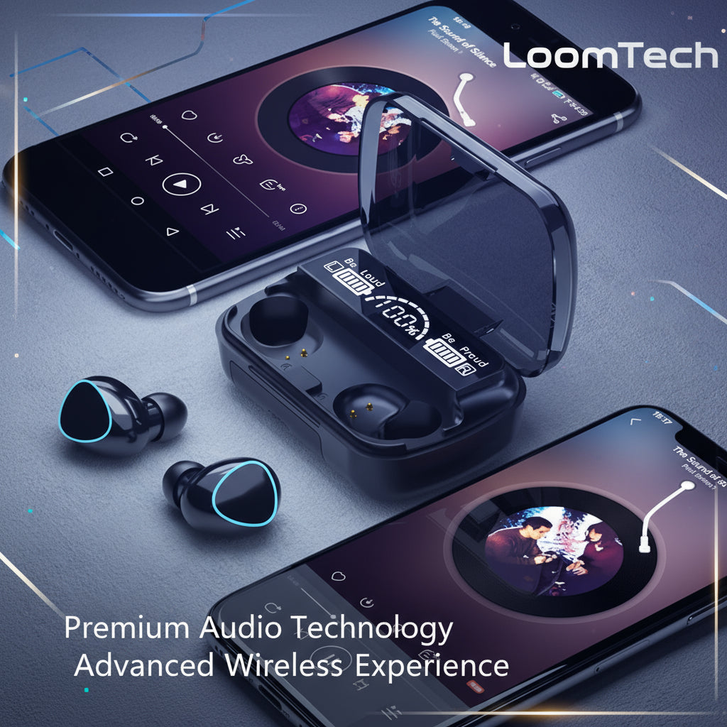 LoomTech M10 Pro – Wireless Bluetooth Earbuds with Power Display Case