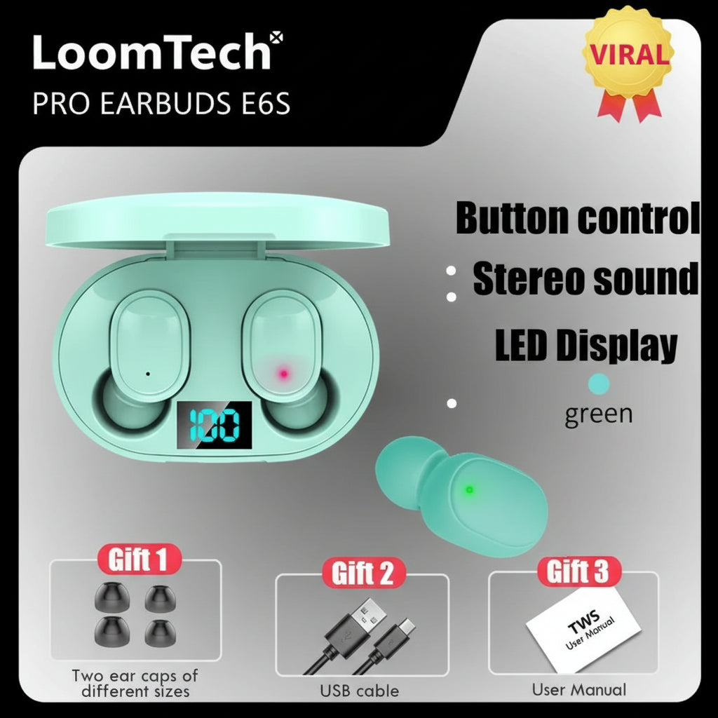 LoomTech E6S – TWS Sports Headset for iOS & Android