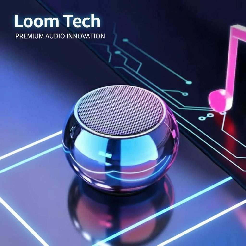 LoomTech Steel Mini Bluetooth Speaker – Portable Heavy Bass Wireless Subwoofer for Indoors & Outdoors
