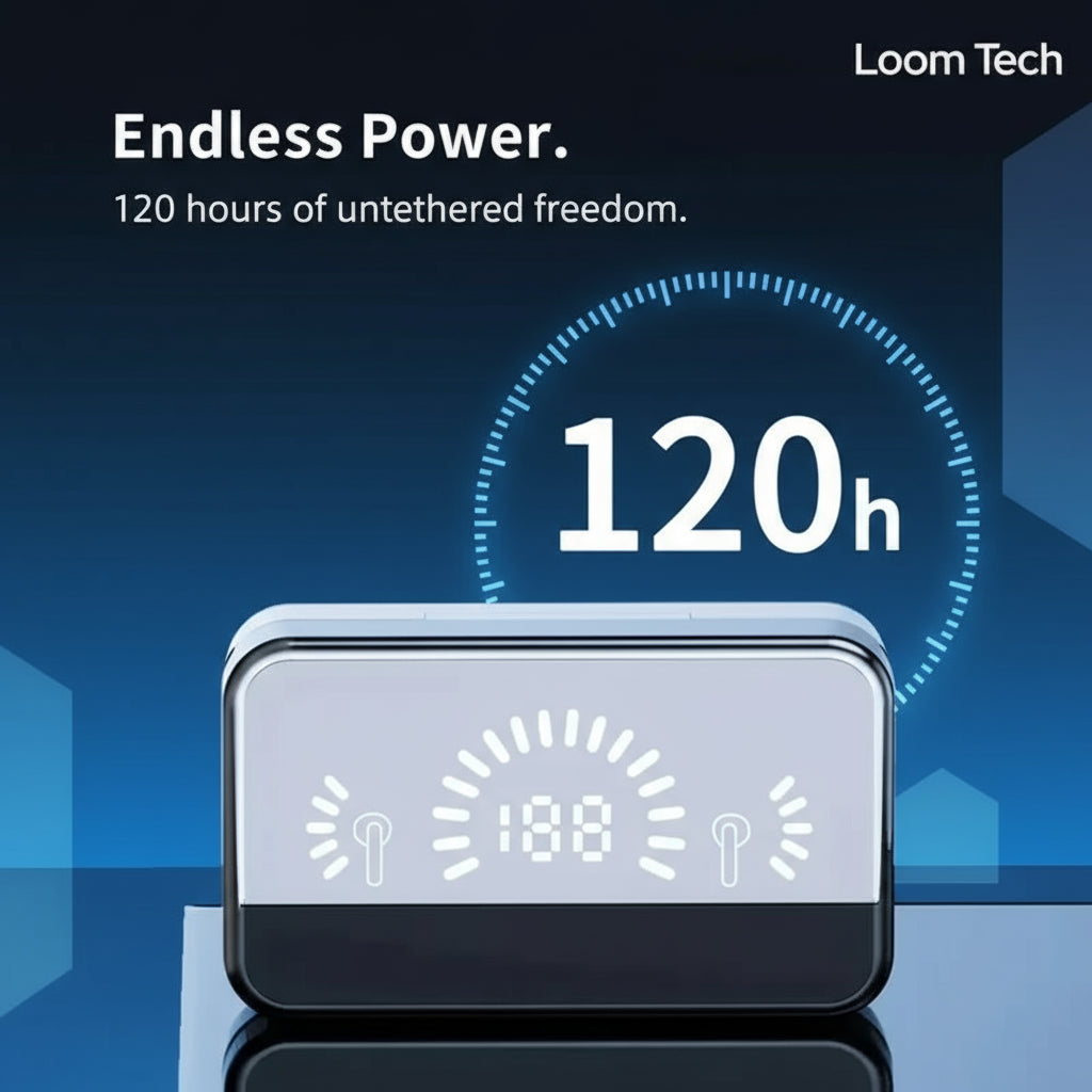 LoomTech S20 Wireless Earbuds – Bluetooth Stereo Headphones with Touch Control & Digital Display