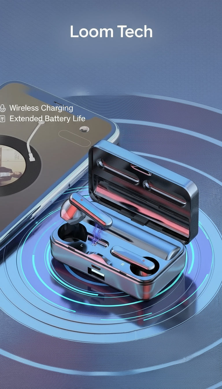 LoomTech S20 Wireless Earbuds – Bluetooth Stereo Headphones with Touch Control & Digital Display