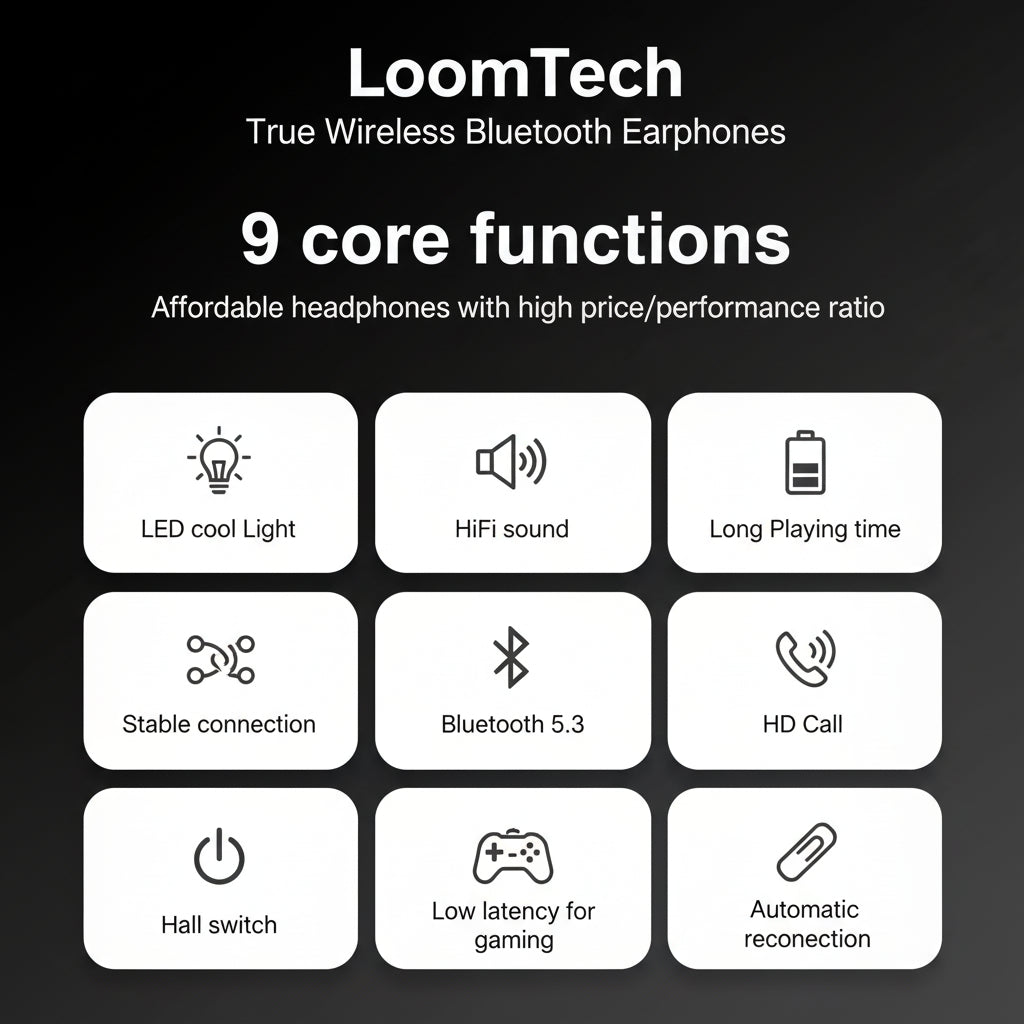 Loom Tech 9D Pro — True Wireless Gaming Earbuds With Precision Bass & HD Mic