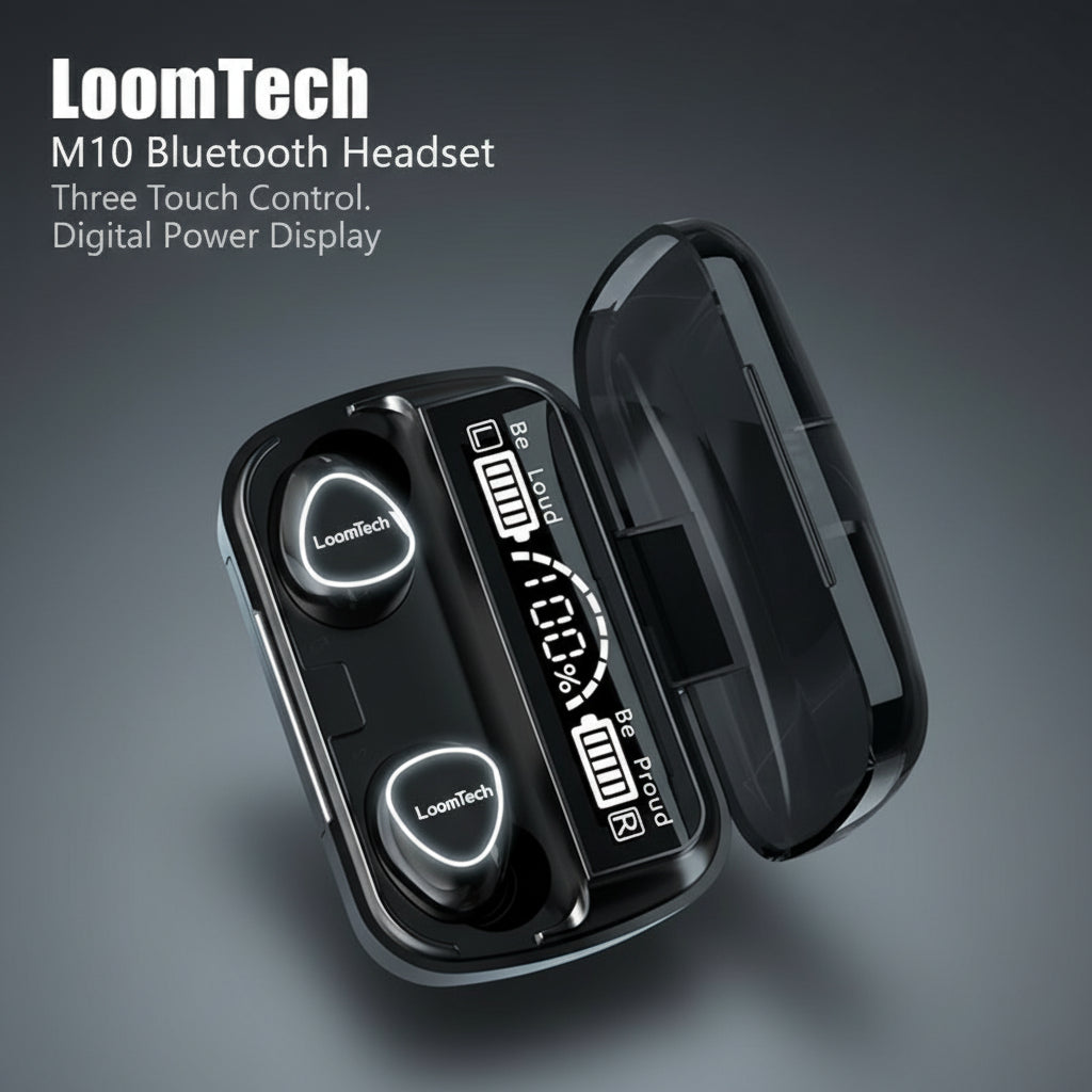LoomTech M10 Pro – Wireless Bluetooth Earbuds with Power Display Case