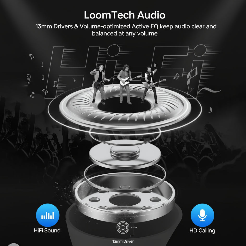 LoomTech AirPulse – Wireless Sport Earbuds with Mic