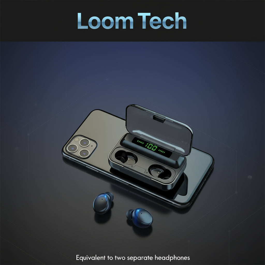 LoomTech F9-5 Wireless Earbuds – Bluetooth 5.3 Hi-Fi Stereo Headphones with Mic & Waterproof Design