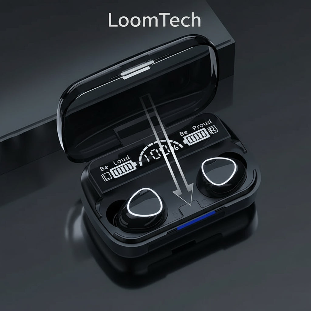 LoomTech M10 Pro – Wireless Bluetooth Earbuds with Power Display Case