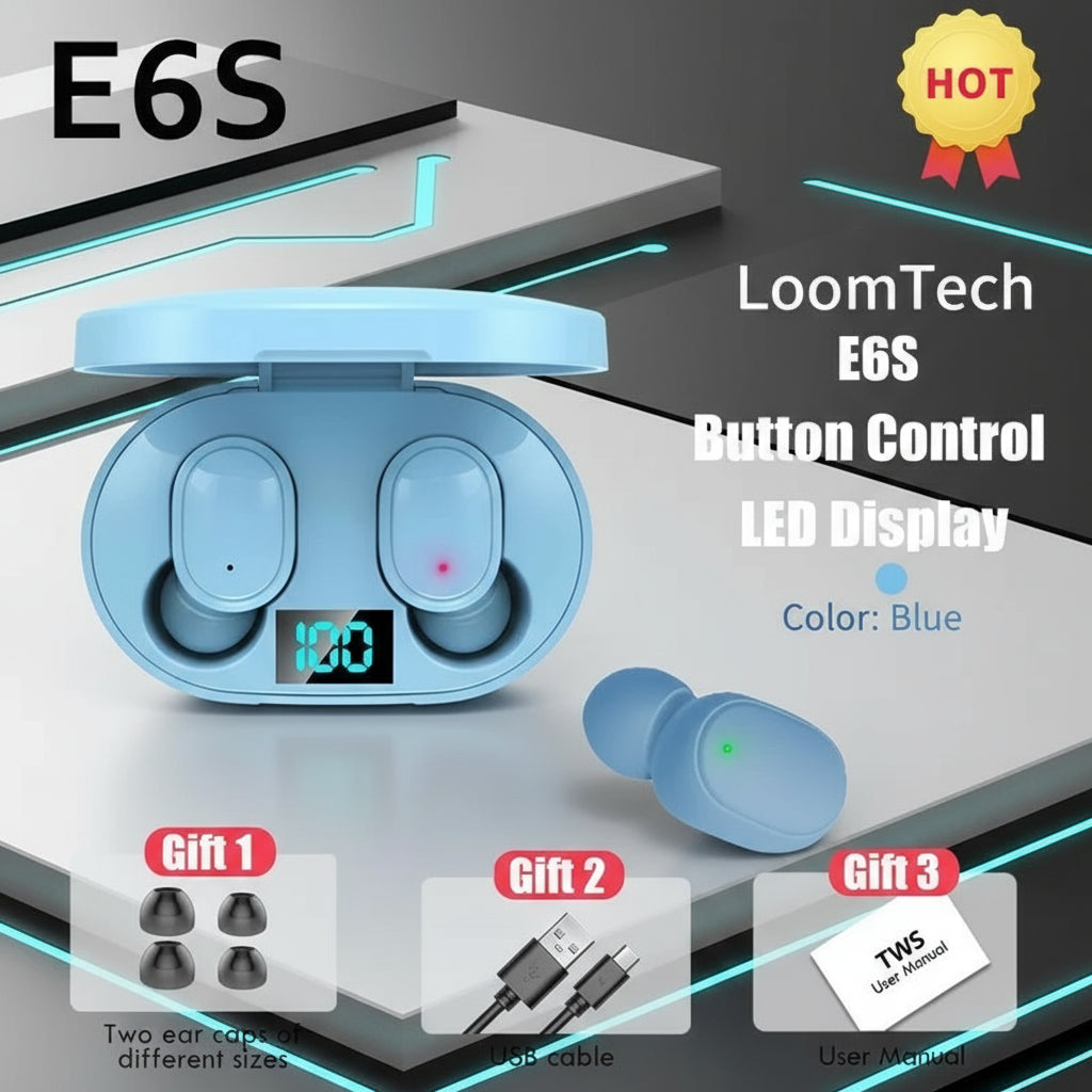 LoomTech E6S – TWS Sports Headset for iOS & Android