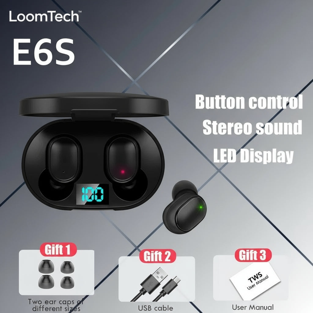 LoomTech E6S – TWS Sports Headset for iOS & Android