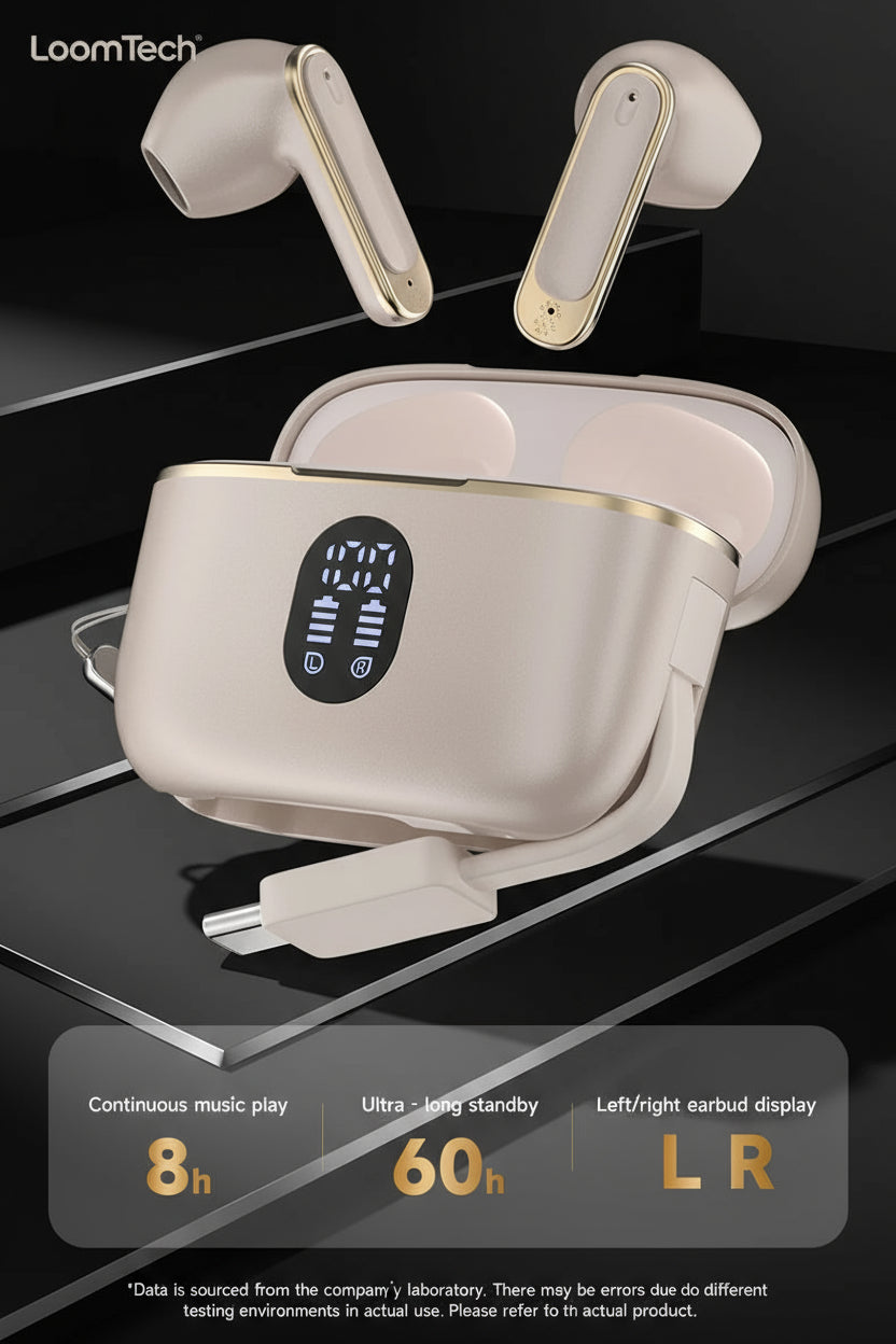 LoomTech BT6 – Bluetooth 6.0 Earbuds for iPhone & Android