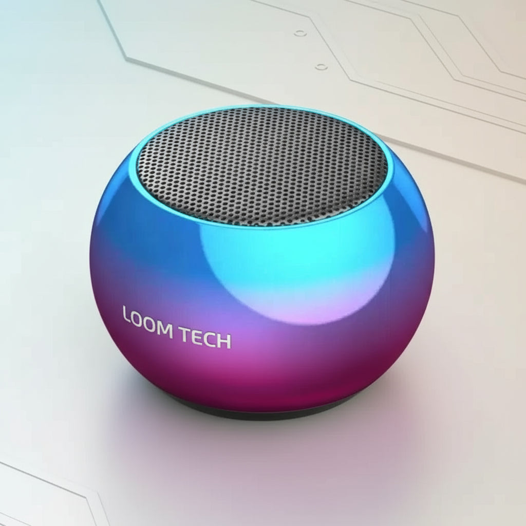 LoomTech Steel Mini Bluetooth Speaker – Portable Heavy Bass Wireless Subwoofer for Indoors & Outdoors