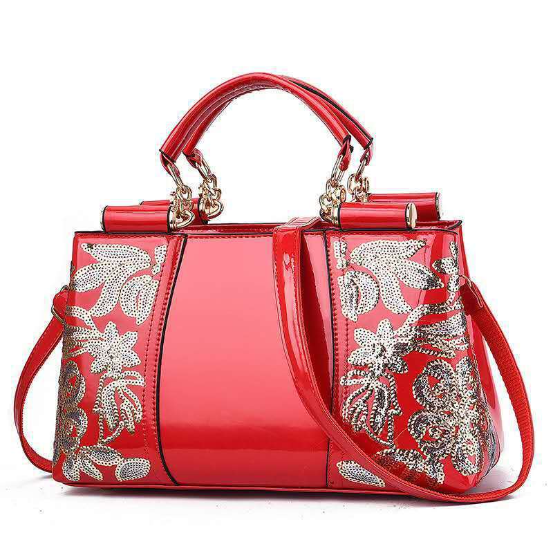 LoomTech™ Sequin Embroidered Handbag – Luxury PU Leather Party & Bridal Shoulder Bag for Women