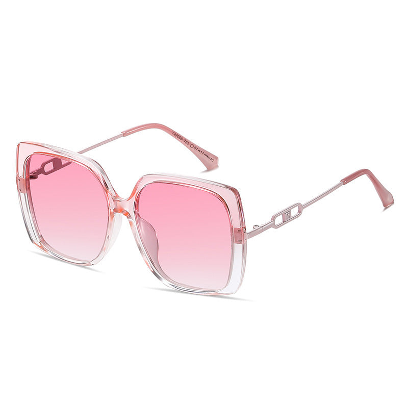 LoomTech™ Large Square Polarized Sunglasses – Fashion Metal Frame UV400 Eyewear for Women