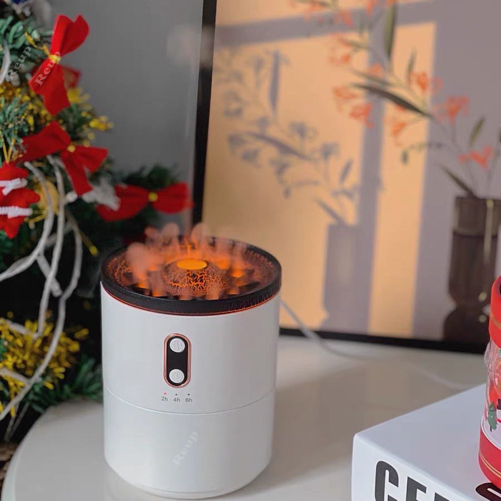 LoomTech™ Volcanic Flame Aroma Diffuser – USB Portable Jellyfish Humidifier & Night Light Lamp (Model V25)