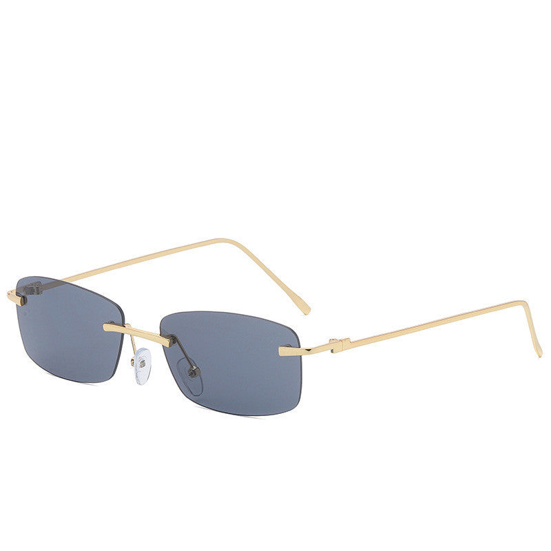 LoomTech™ Ocean Lens Rimless Sunglasses – UV400 Cut-Edge Metal Frame Fashion Eyewear