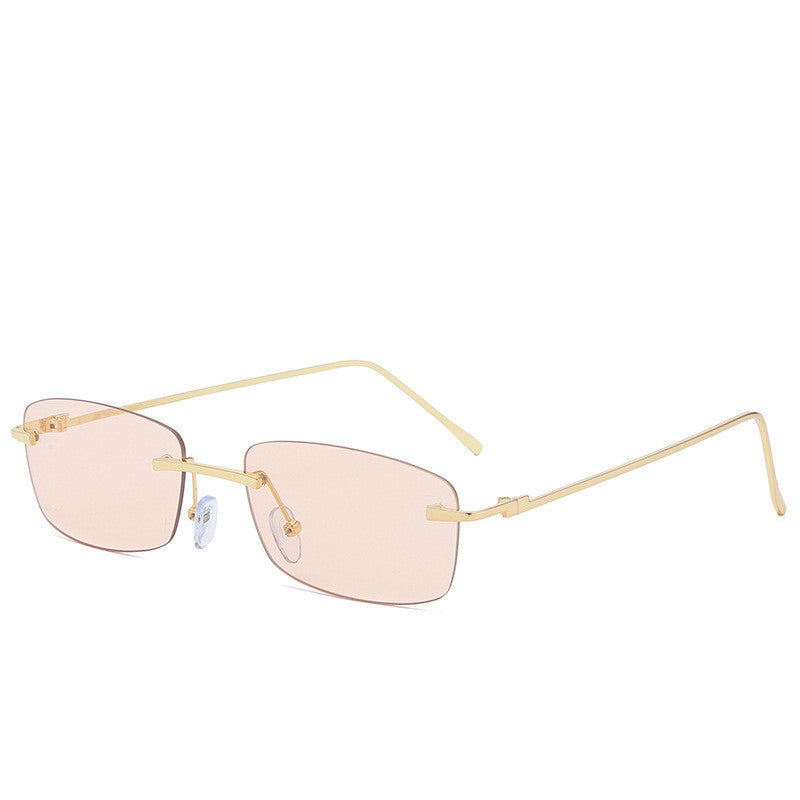 LoomTech™ Ocean Lens Rimless Sunglasses – UV400 Cut-Edge Metal Frame Fashion Eyewear