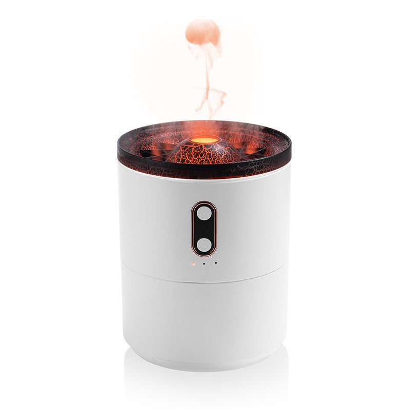 LoomTech™ Volcanic Flame Aroma Diffuser – USB Portable Jellyfish Humidifier & Night Light Lamp (Model V25)