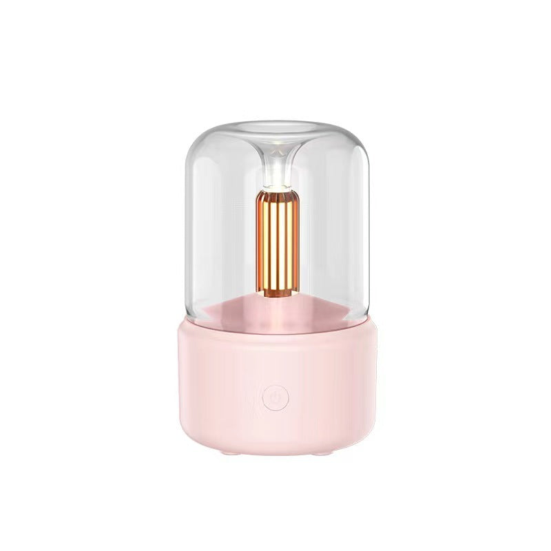 LoomTech™ Candlelight Aroma Diffuser – 120ml USB Humidifier with LED Night Light & Essential Oil Mist Maker