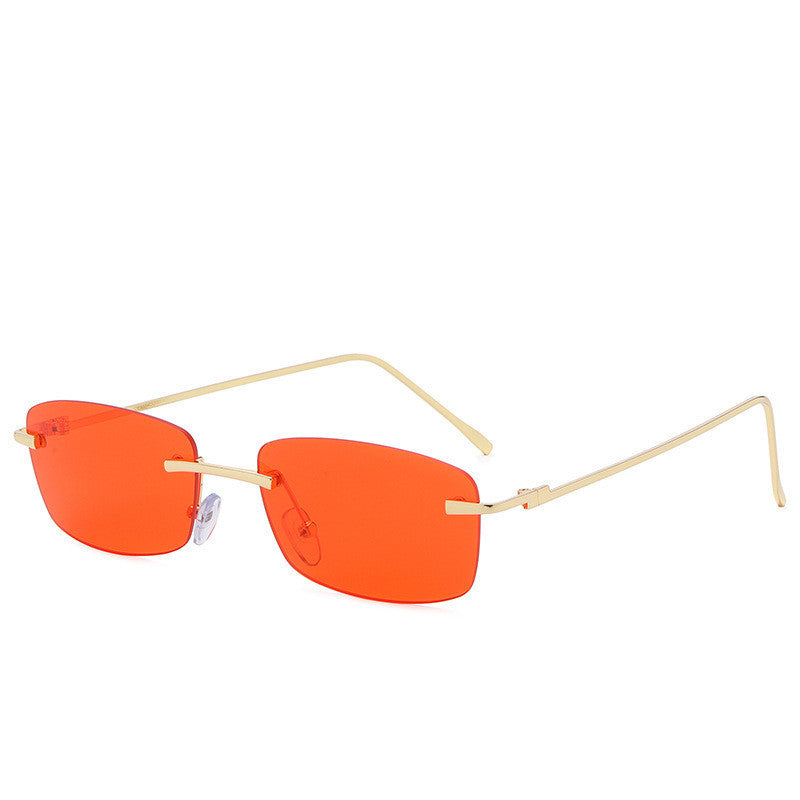LoomTech™ Ocean Lens Rimless Sunglasses – UV400 Cut-Edge Metal Frame Fashion Eyewear