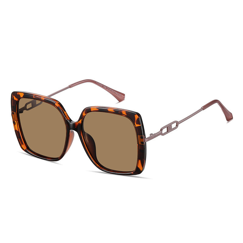 LoomTech™ Large Square Polarized Sunglasses – Fashion Metal Frame UV400 Eyewear for Women