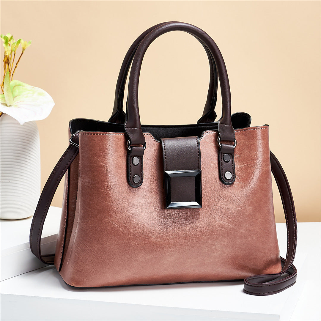 LoomTech™ Big Buckle Shoulder Bag – Large PU Leather Work & Office Crossbody Handbag for Women