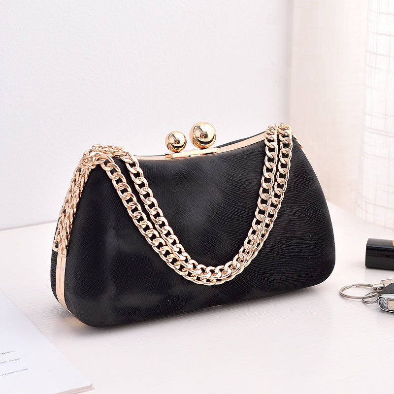 LoomTech™ Chain Shoulder Bag – Luxury Embossed PU Leather Crossbody Handbag for Parties & Evenings