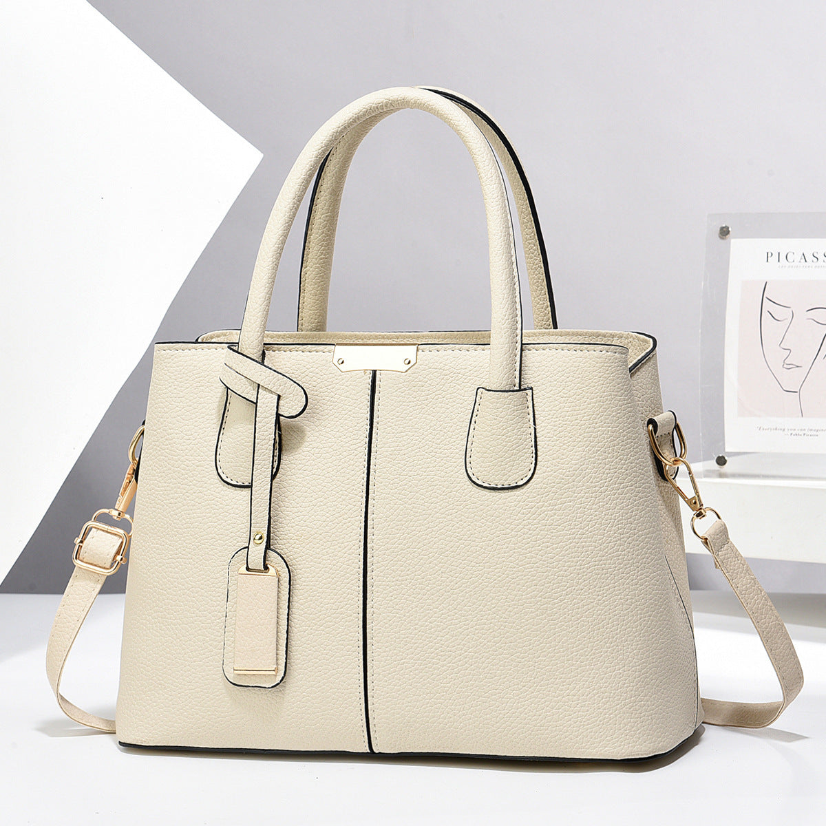 LoomTech™ Women’s PU Leather Tote Bag – Large Capacity Shoulder & Crossbody Handbag