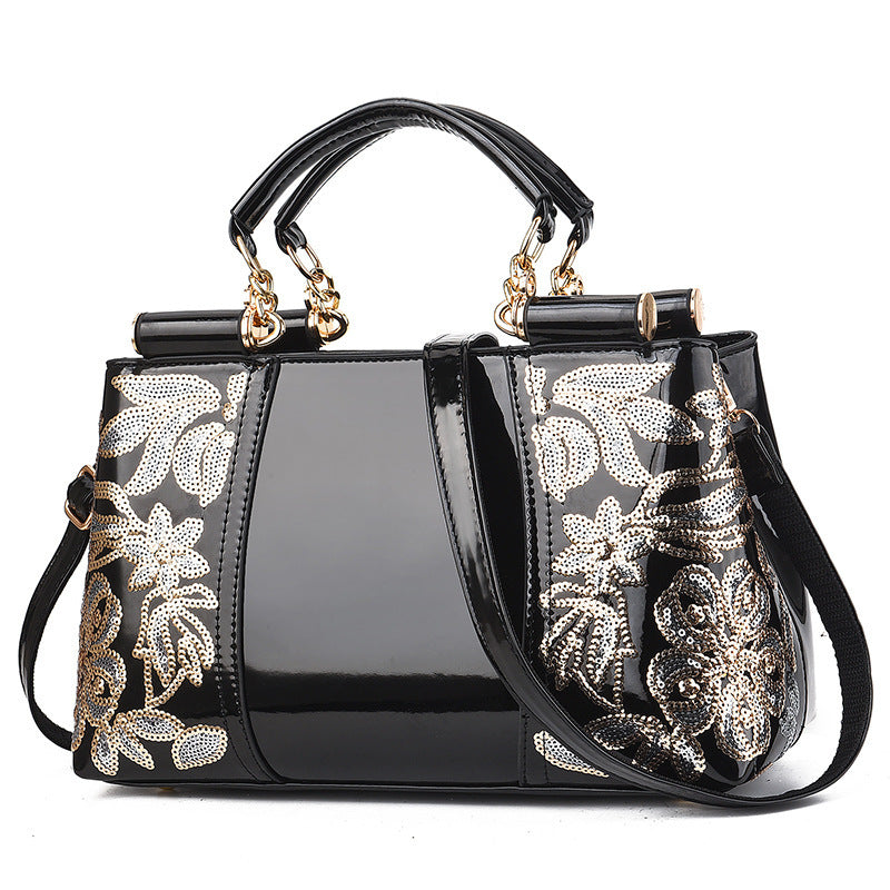 LoomTech™ Sequin Embroidered Handbag – Luxury PU Leather Party & Bridal Shoulder Bag for Women