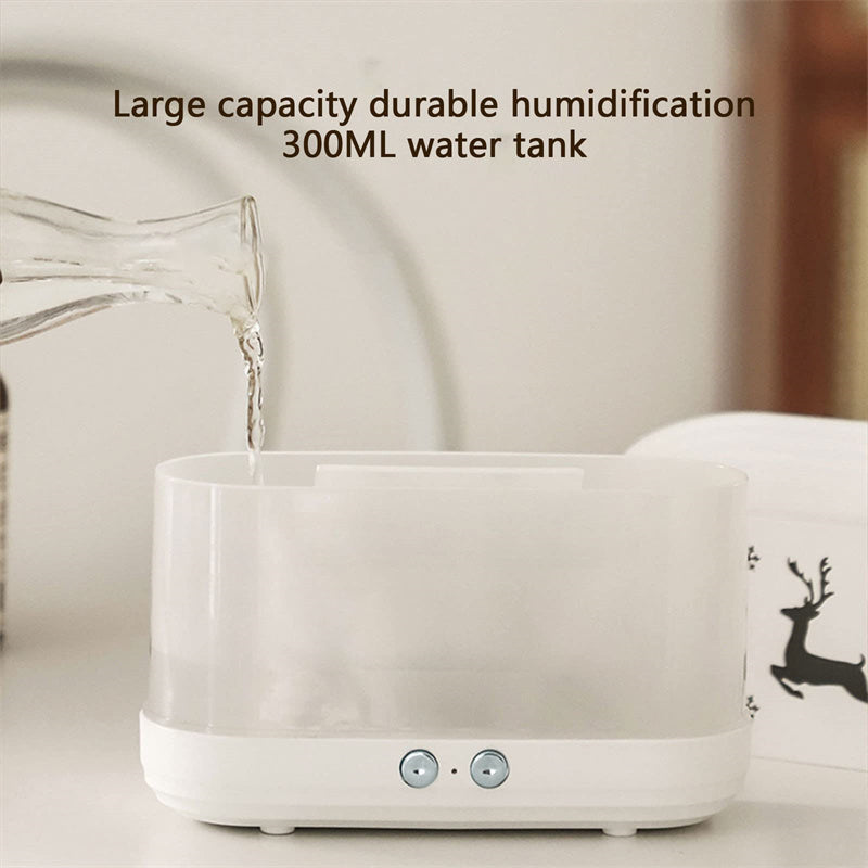 LoomTech™ Elk Flame Aroma Diffuser – USB Quiet Humidifier & Night Light Lamp for Christmas Home Décor