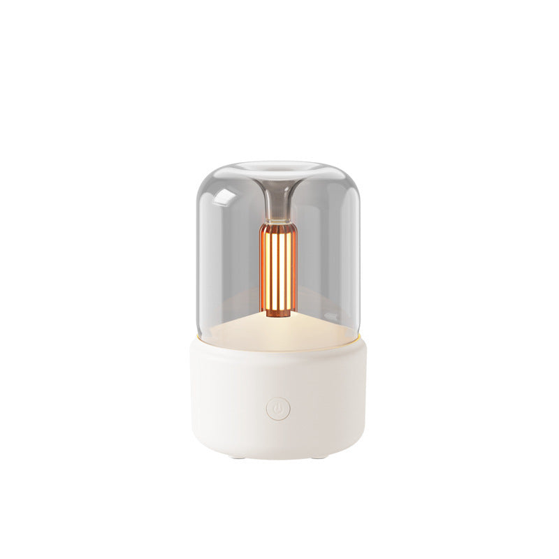 LoomTech™ Candlelight Aroma Diffuser – 120ml USB Humidifier with LED Night Light & Essential Oil Mist Maker