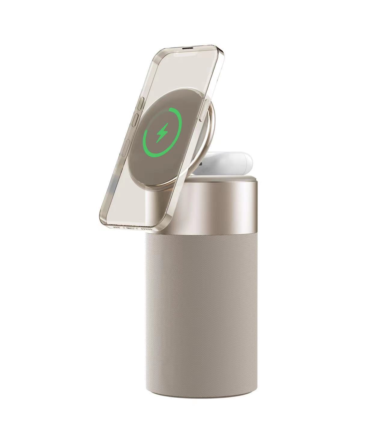 LoomTech™ 3-in-1 Wireless Charger & Bluetooth Speaker – Touch Lamp Station for iPhone & AirPods