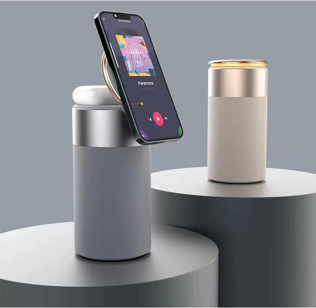LoomTech™ 3-in-1 Wireless Charger & Bluetooth Speaker – Touch Lamp Station for iPhone & AirPods