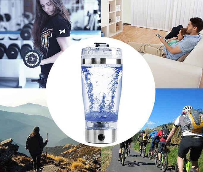 LoomTech™ Electric Protein Shaker Bottle – USB Rechargeable Vortex Mixer for Shakes, Coffee & Fitness Drinks (600ml)