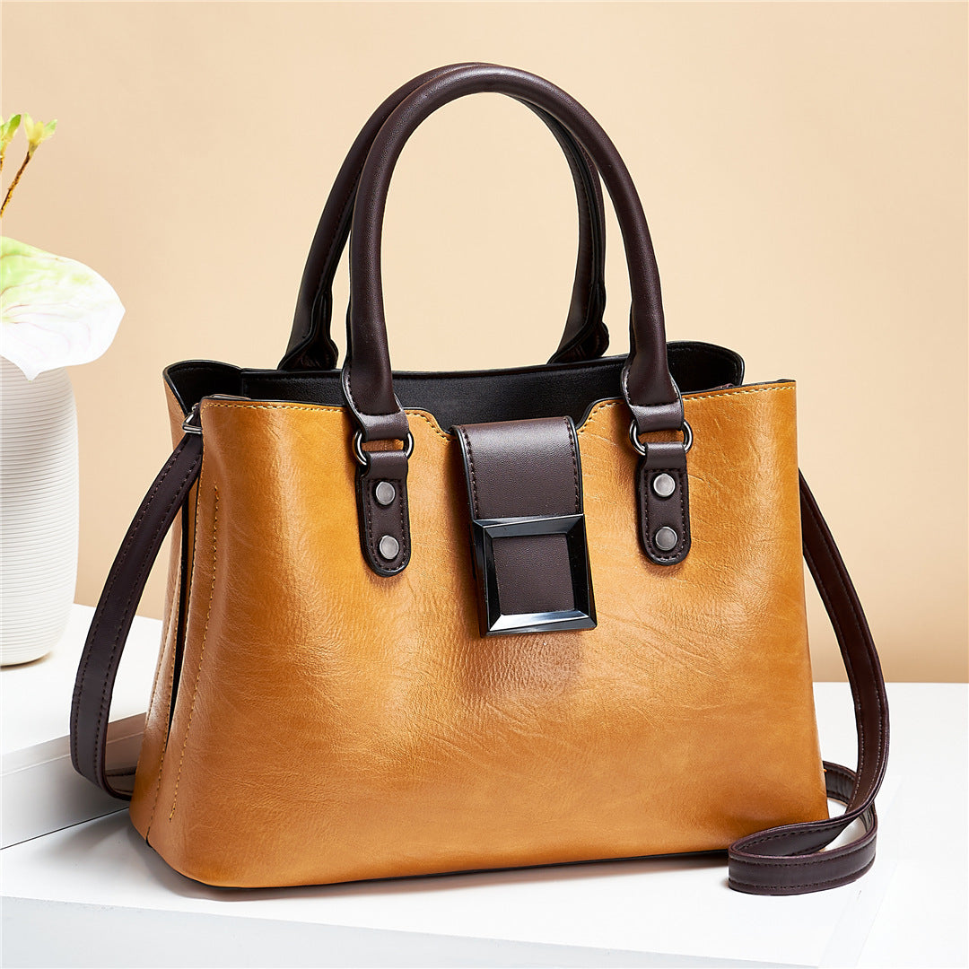 LoomTech™ Big Buckle Shoulder Bag – Large PU Leather Work & Office Crossbody Handbag for Women