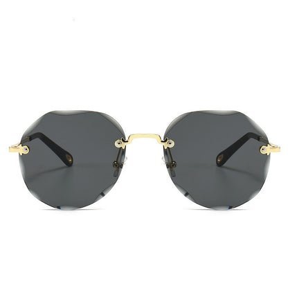 LoomTech™ Polygonal Rimless Sunglasses – Luxury Metal Frame UV-Protective Eyewear for Women