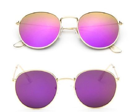 LoomTech™ Women’s Retro Round Sunglasses – Metal Frame UV-Protective Eyewear